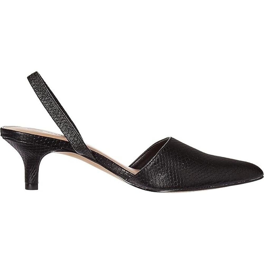 Bella Vita Women's Sarah II Snake Print Slingback Pumps, Black Size 10W